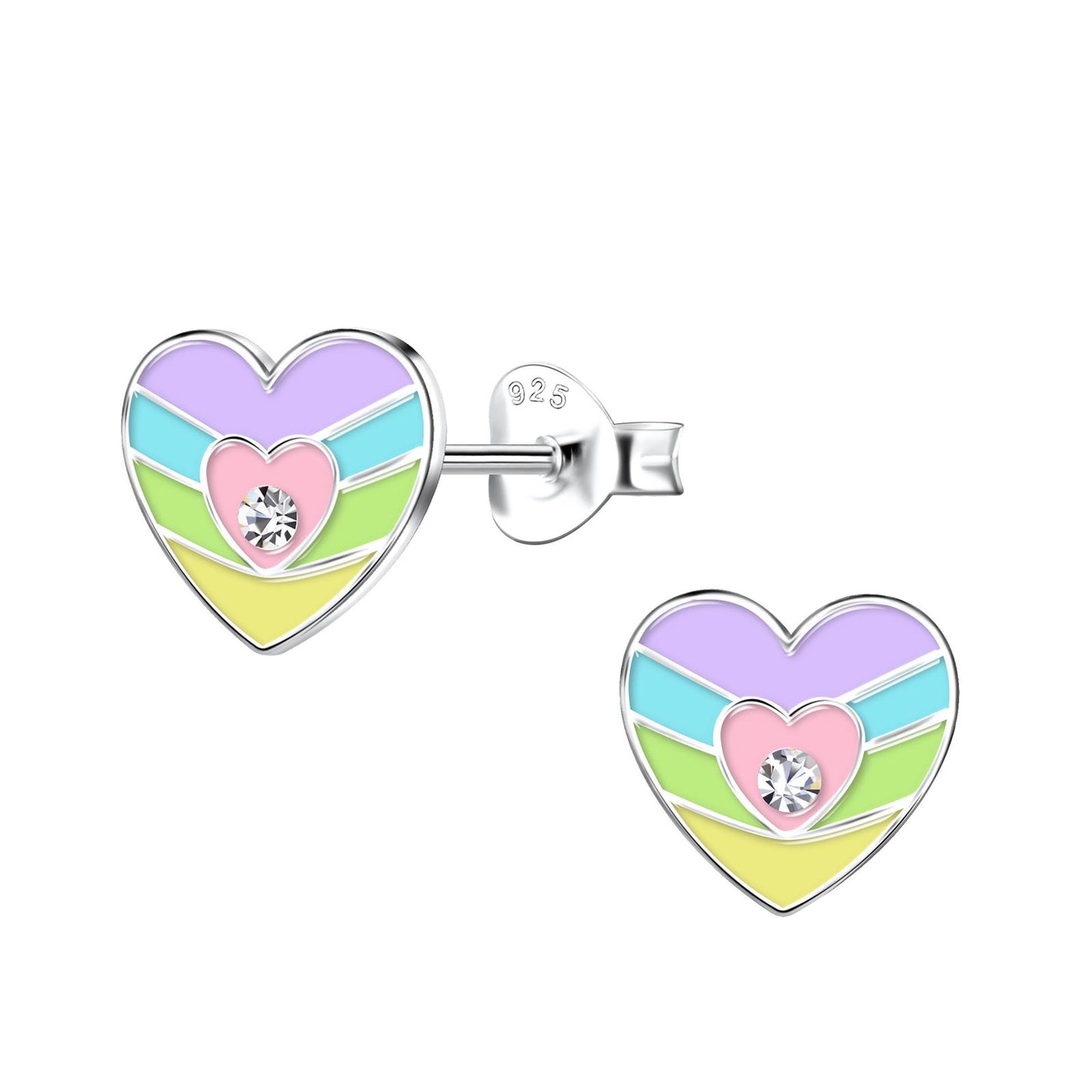 Mädchen Ohrringe Herz aus 925 Silber