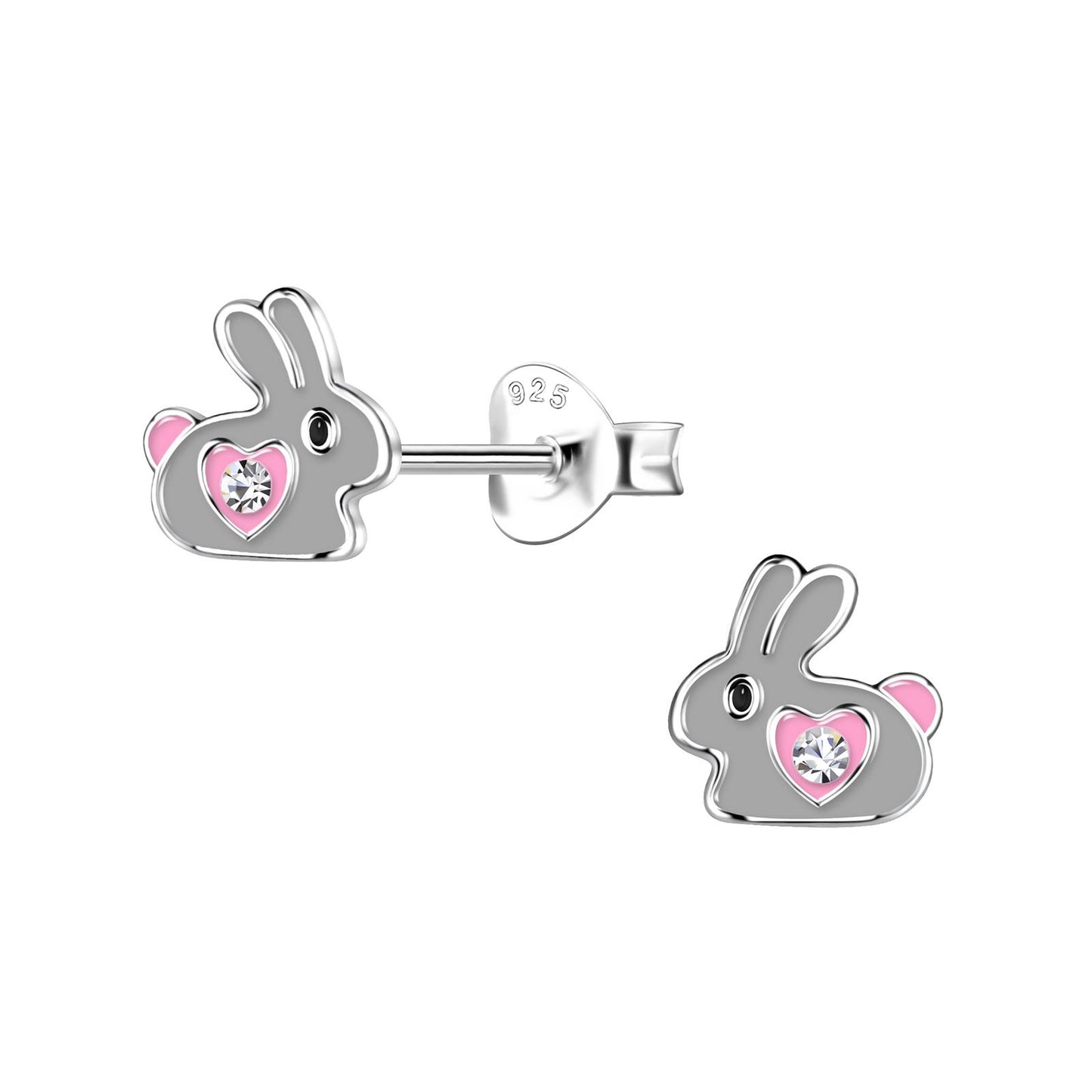 Children's rabbit earrings made of 925 silver