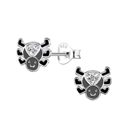 Children's spider earrings made of 925 silver
