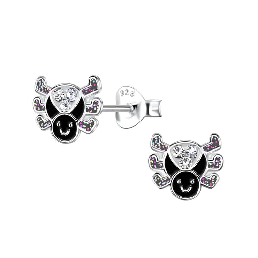 Children's spider earrings made of 925 silver