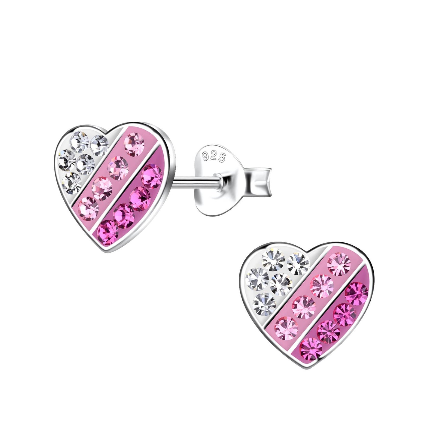 Mädchen Ohrringe Herz aus 925 Silber