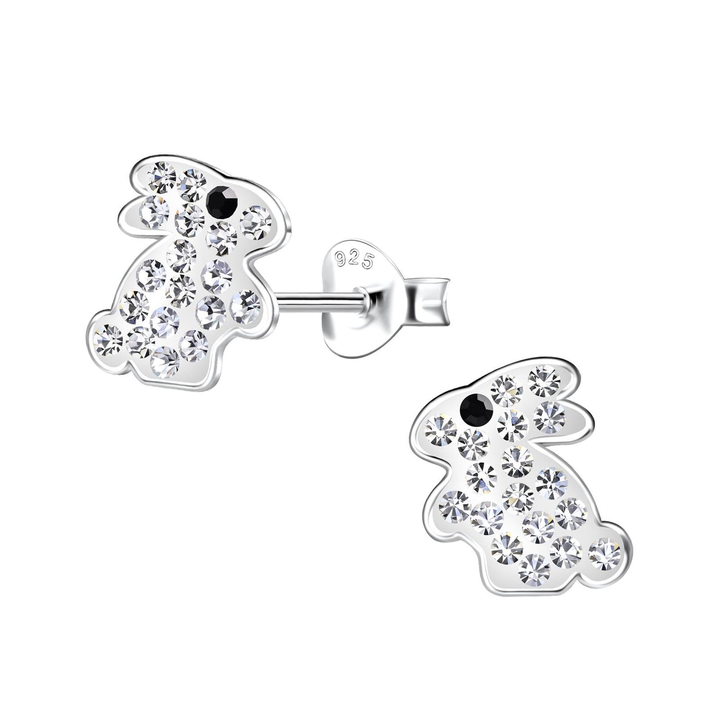 Children's rabbit earrings made of 925 silver
