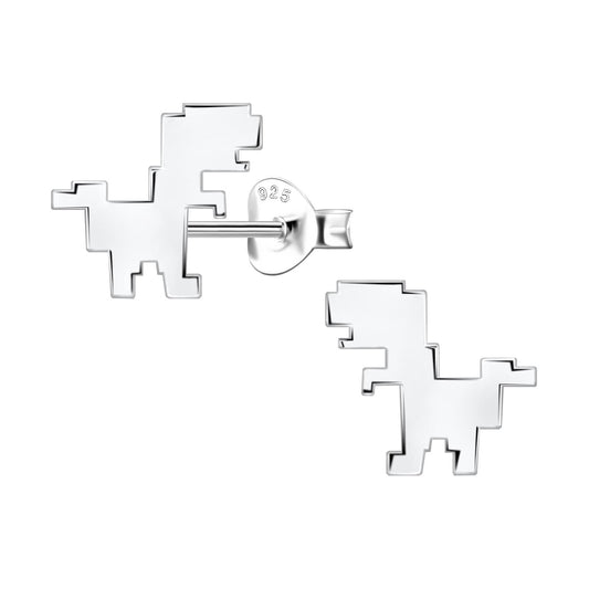 Jungen Ohrringe Velociraptor Dinosaurier aus 925 Silber