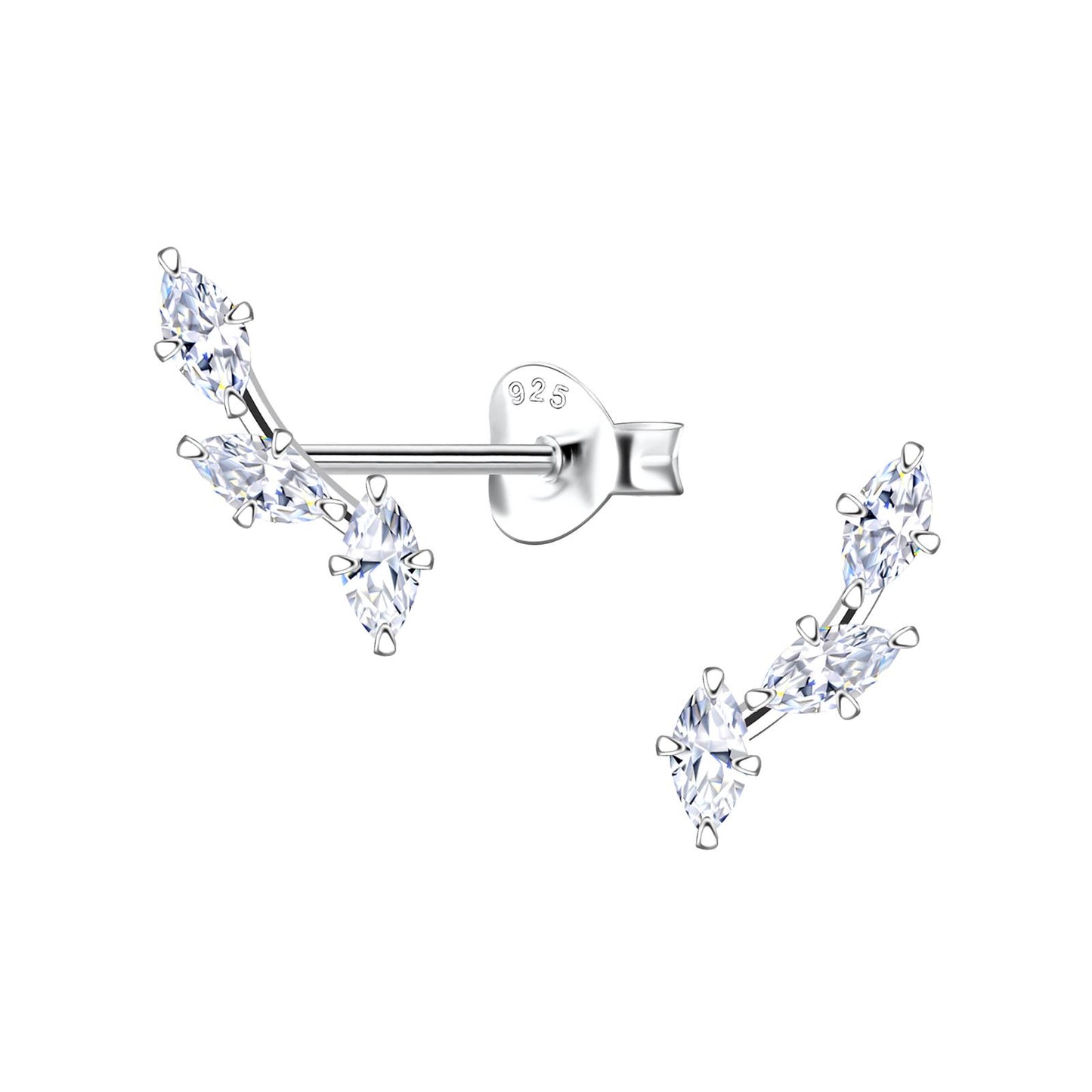 Kinder Ohrringe Marquise Zirkonia aus 925 Silber