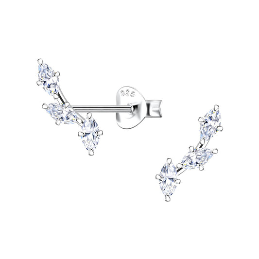 Kinder Ohrringe Marquise Zirkonia aus 925 Silber