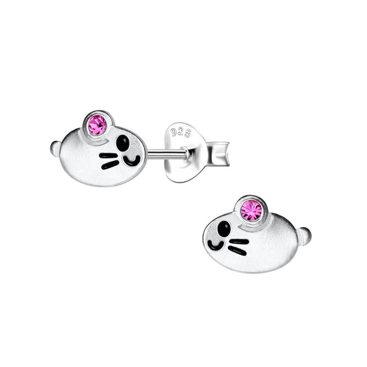 Kinder Ohrringe Maus aus 925 Silber