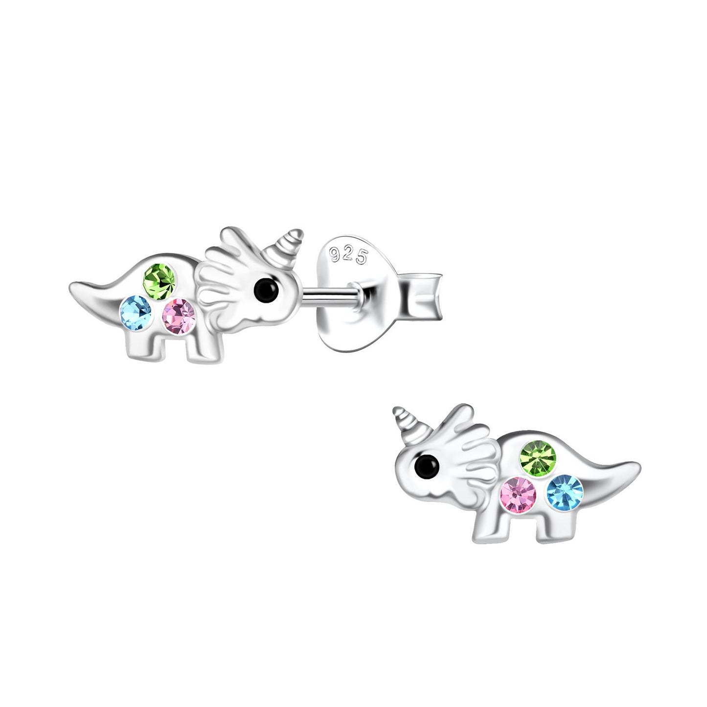 Jungen Ohrringe Stegosaurus Dinosaurier aus 925 Silber