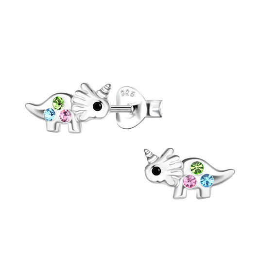Jungen Ohrringe Stegosaurus Dinosaurier aus 925 Silber