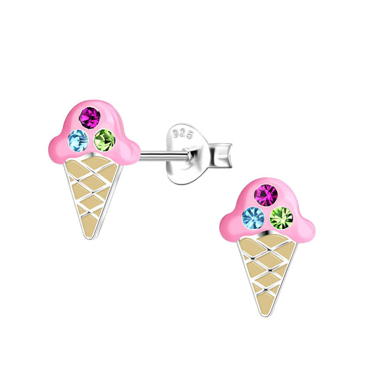 Kinder Ohrringe Eis aus 925 Silber