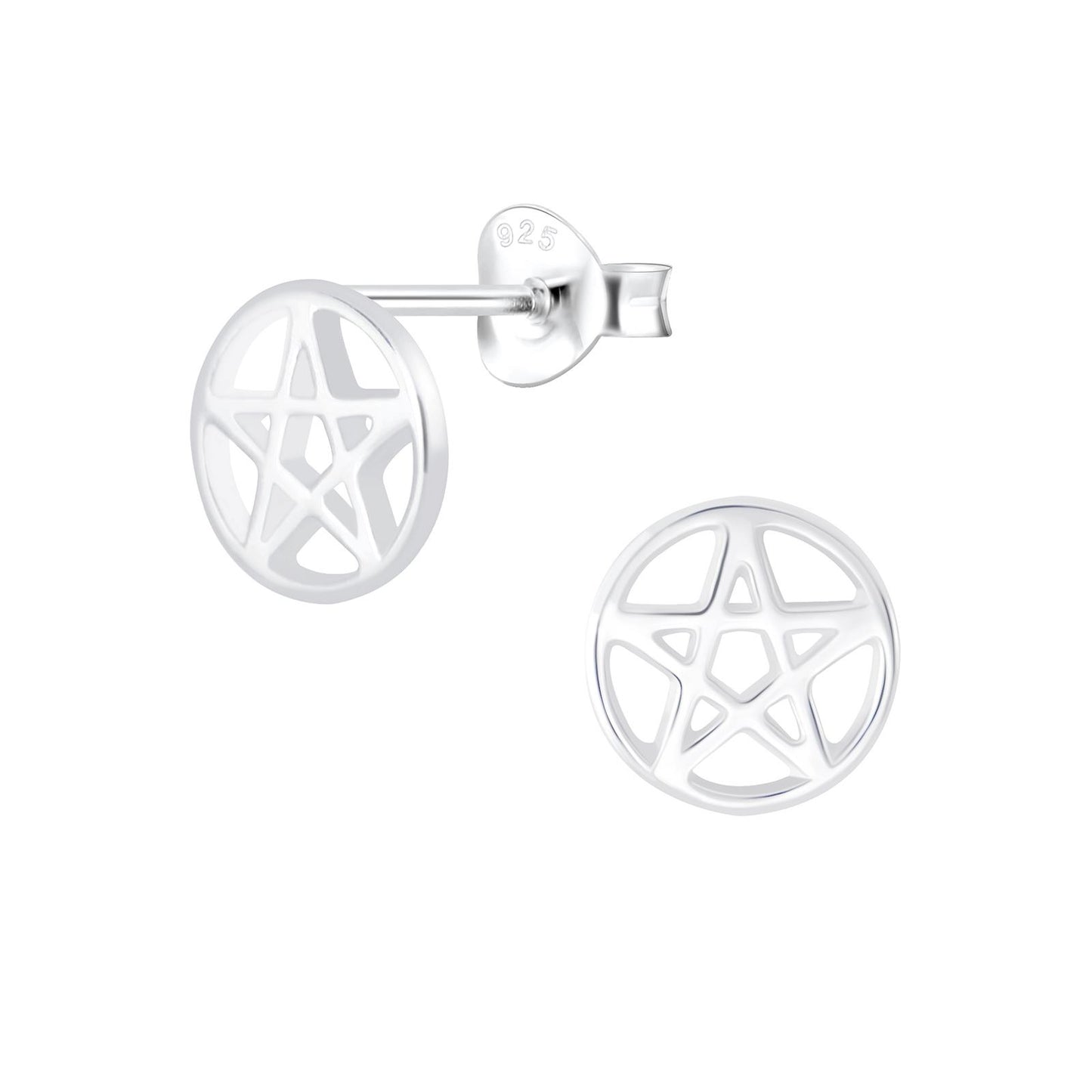 Kinder Ohrringe Pentagramm aus 925 Silber