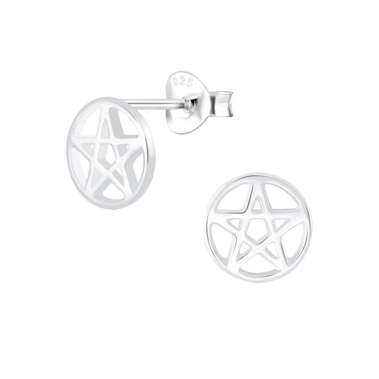 Kinder Ohrringe Pentagramm aus 925 Silber