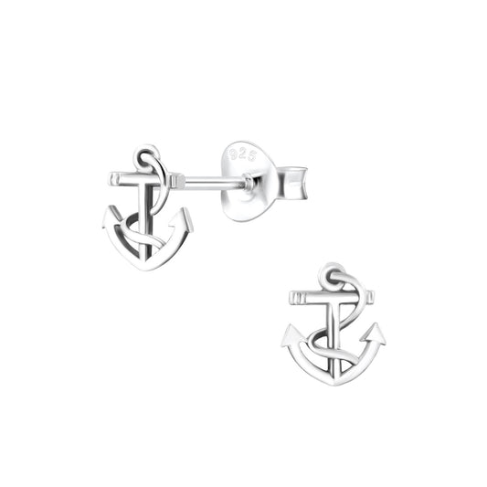 Kinder Ohrringe Anker aus 925 Silber
