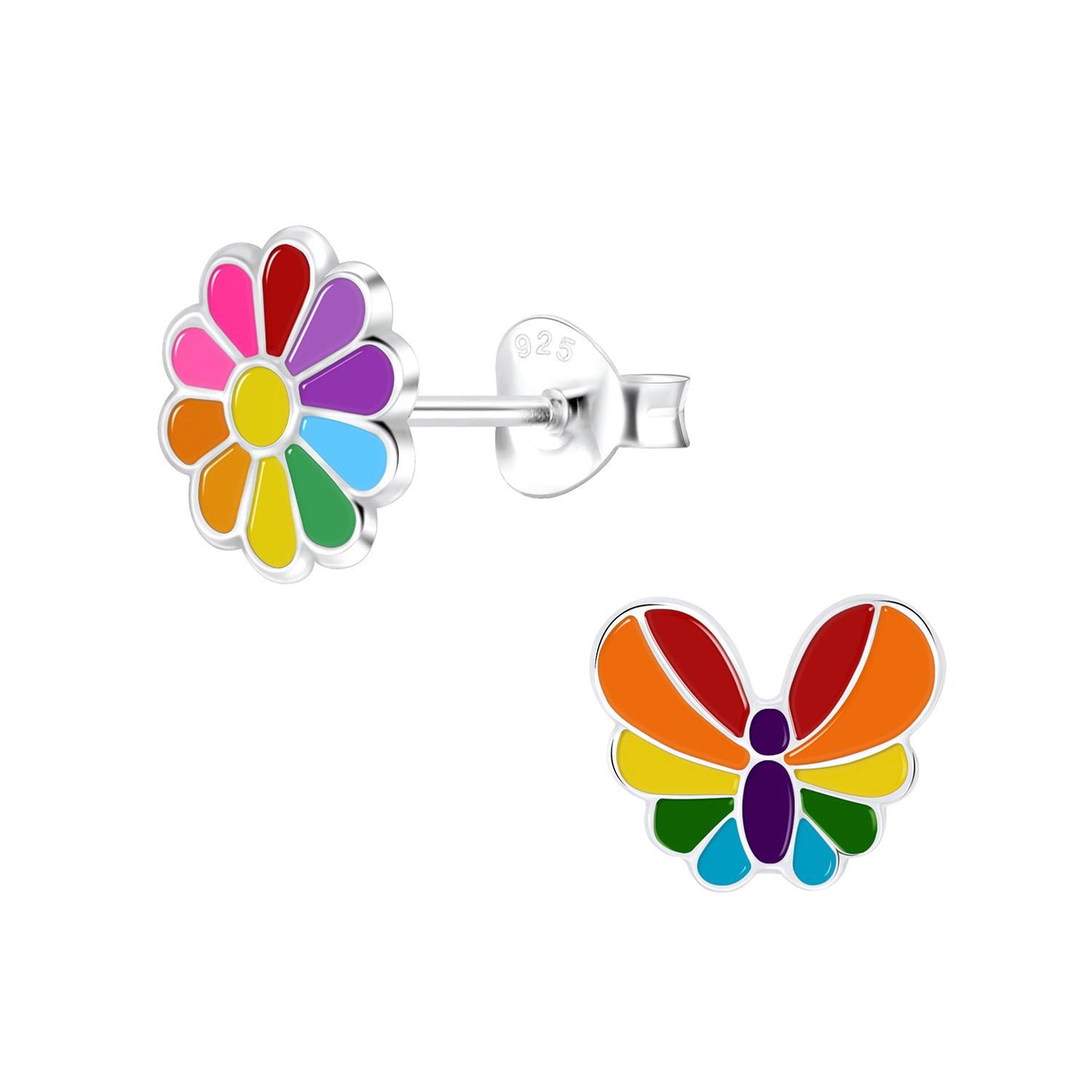 Kinder Ohrringe Regenbogen aus 925 Silber