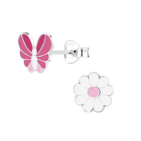Mädchen Ohrringe Blumen aus 925 Silber