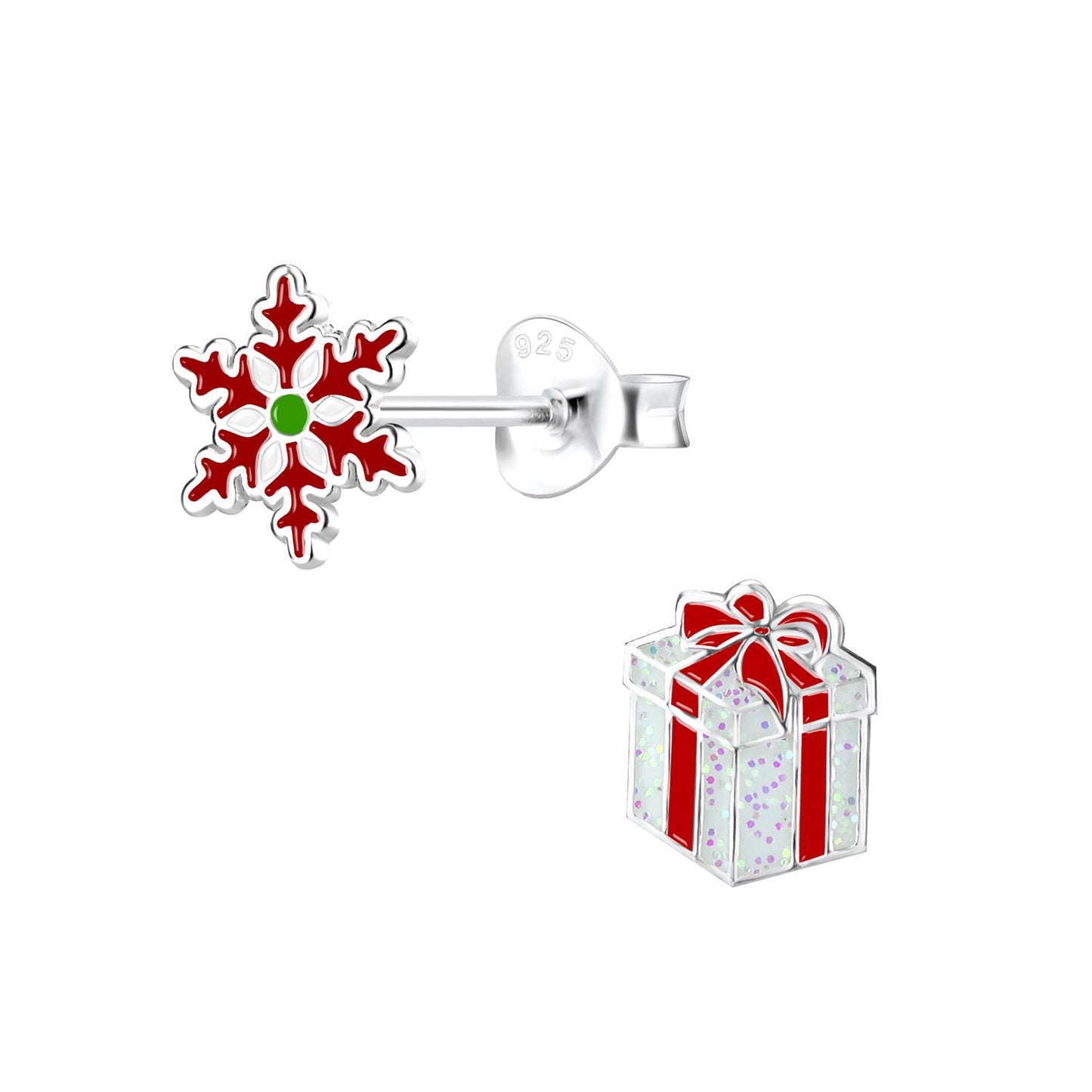 Children's Christmas earrings made of 925 silver