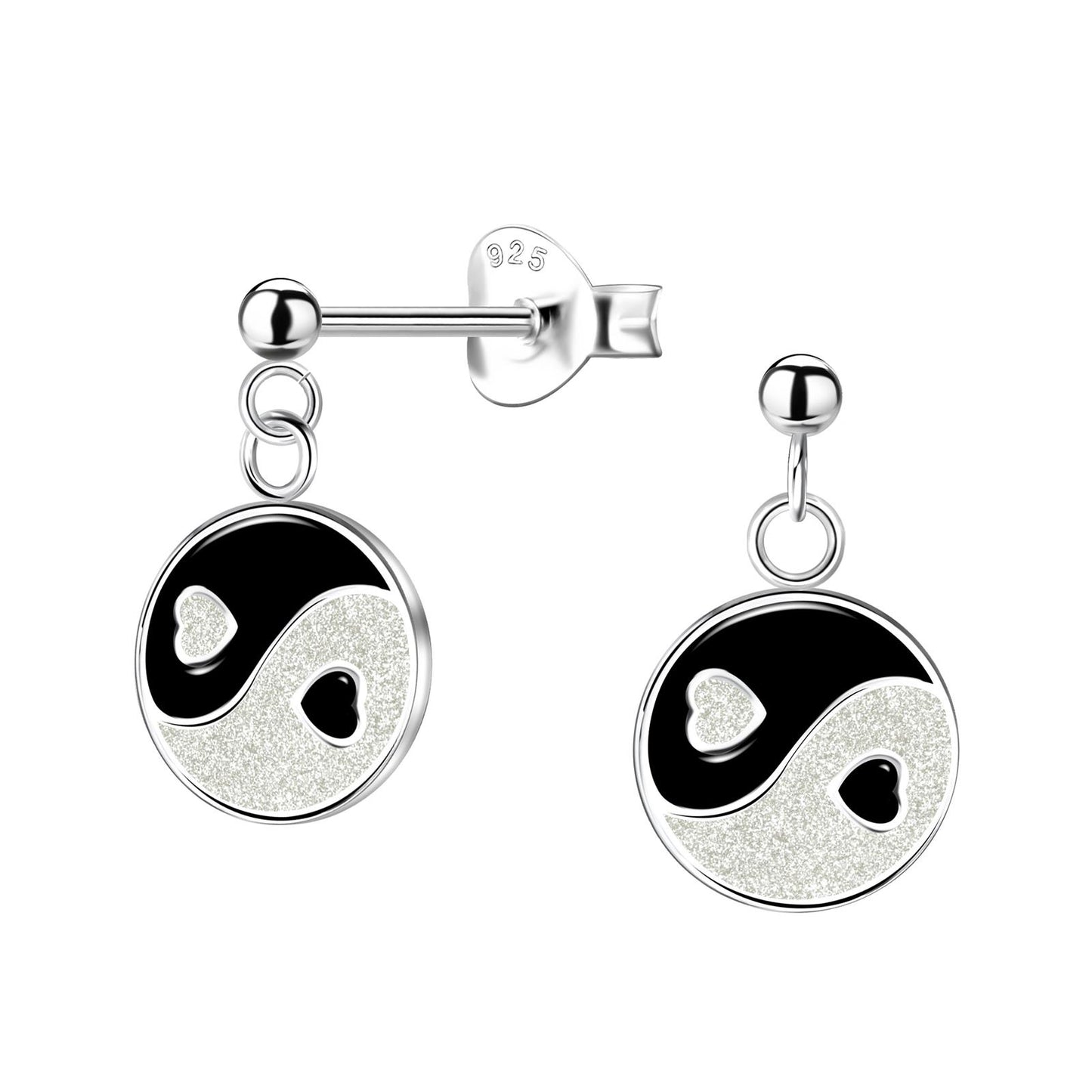 Kinder Ohrringe Yin Yang aus 925 Silber