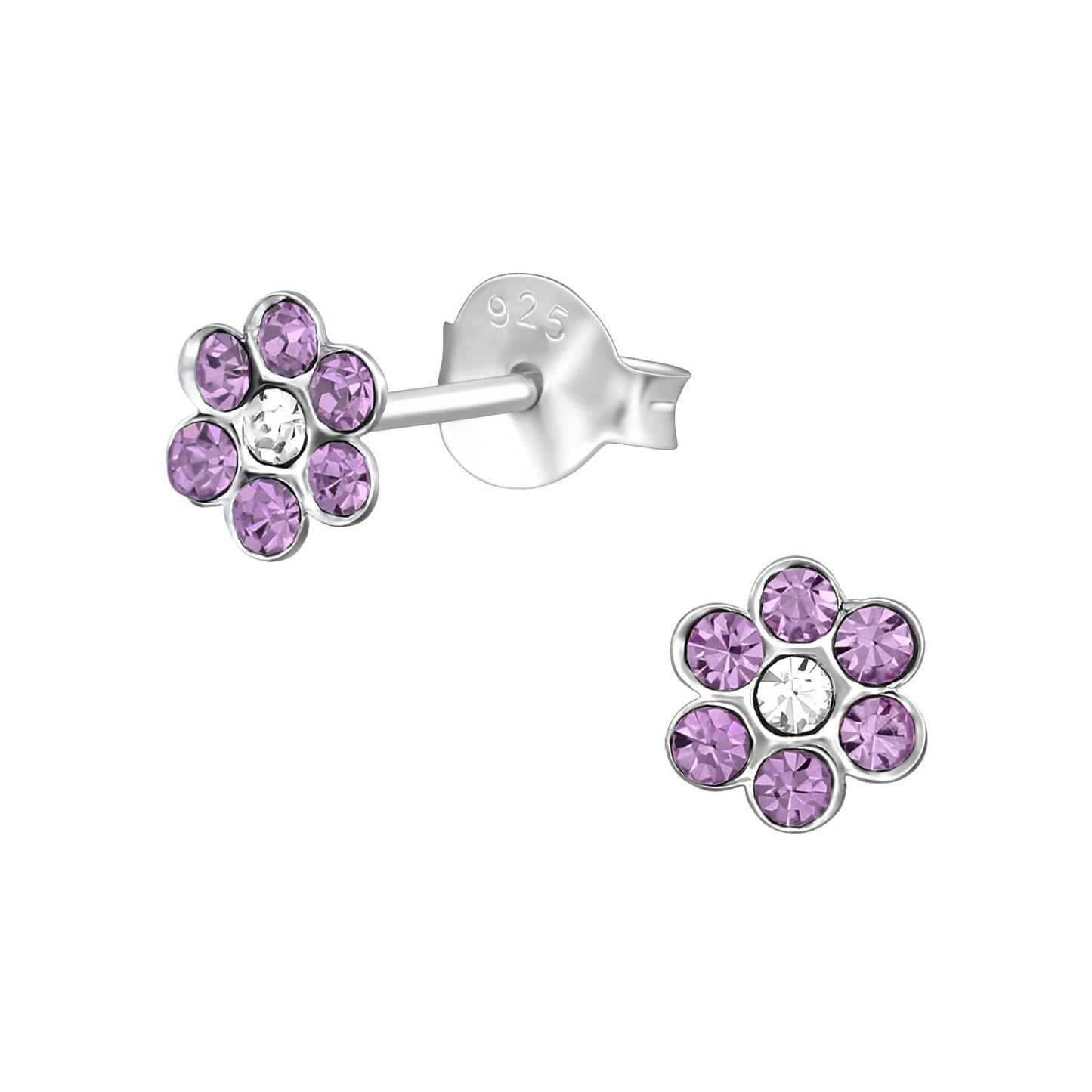 Girls' flower earrings made of 925 silver
