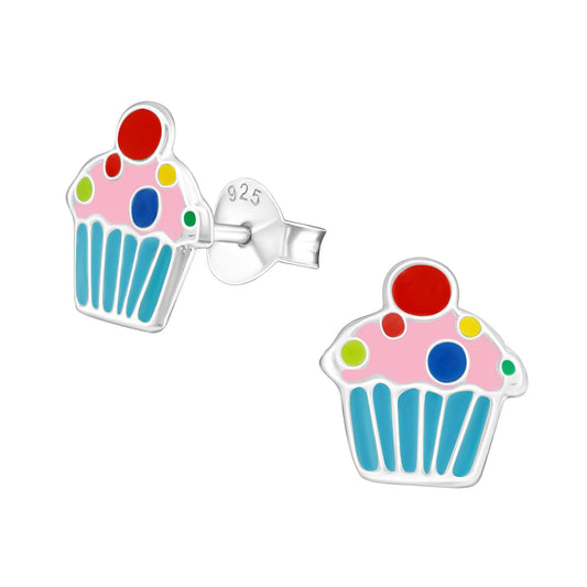 Kinder Ohrringe Cupcake aus 925 Silber