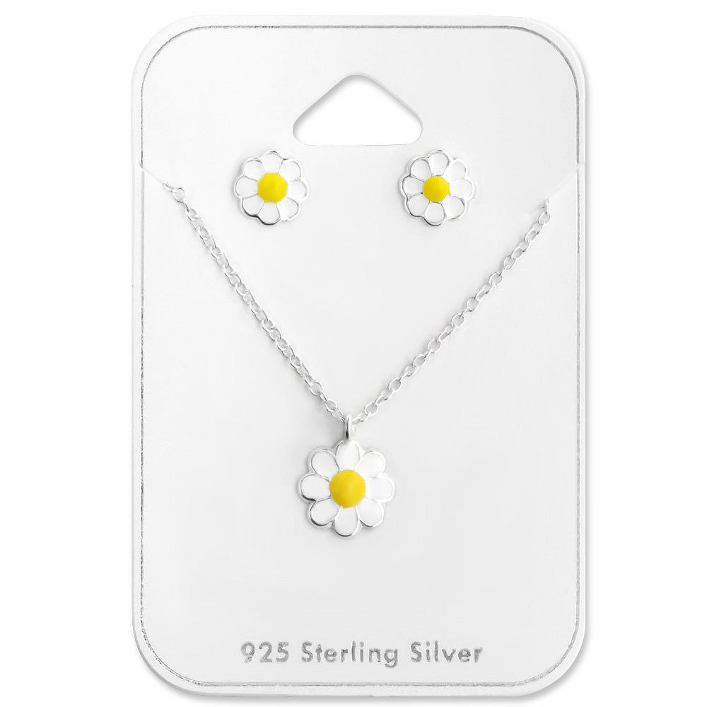 Kinder Schmuckset Gänseblümchen aus 925 Silber