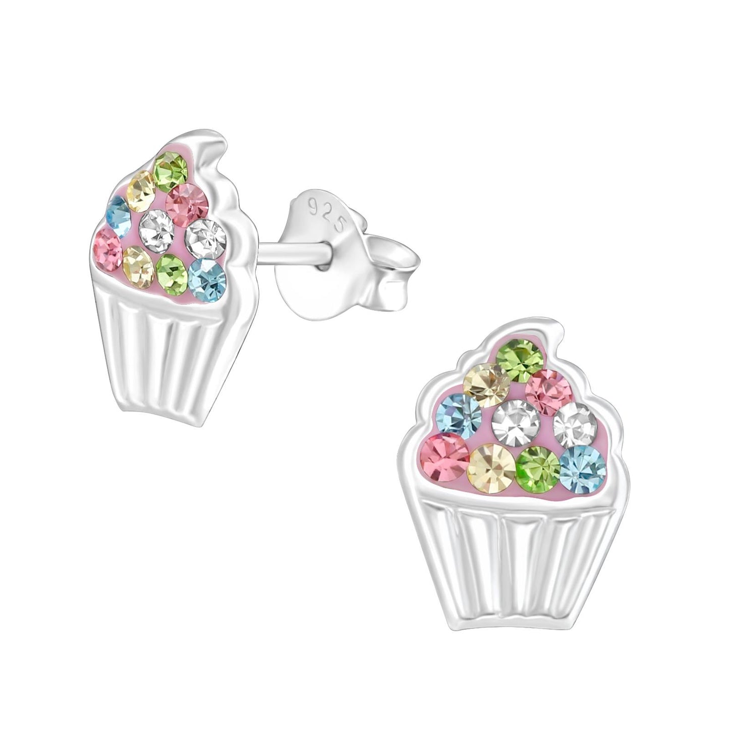 Kinder Ohrringe Cupcake aus 925 Silber