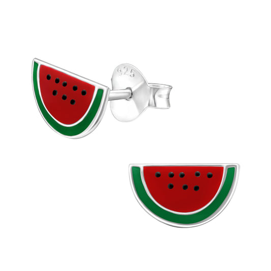 Kinder Ohrringe Wassermelonen aus 925 Silber