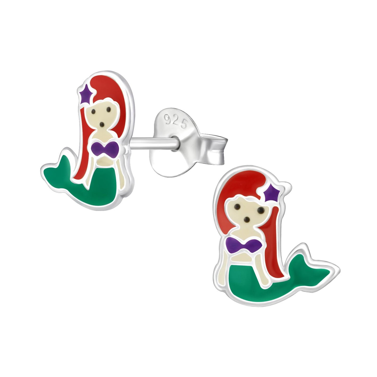 Kinder Ohrringe Meerjungfrau aus 925 Silber