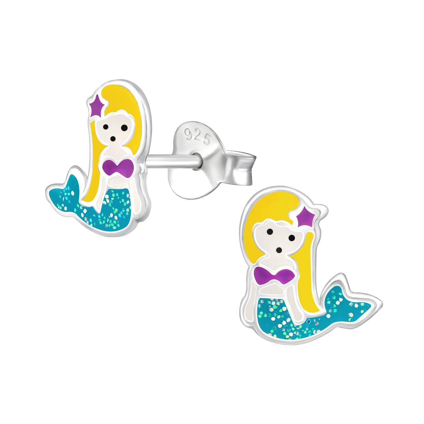Kinder Ohrringe Meerjungfrau aus 925 Silber
