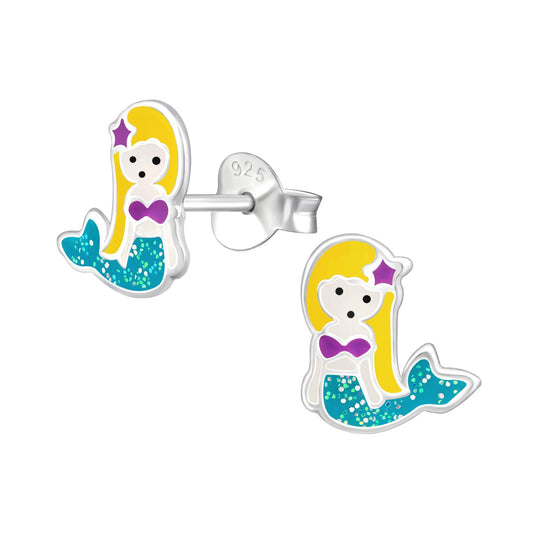 Kinder Ohrringe Meerjungfrau aus 925 Silber