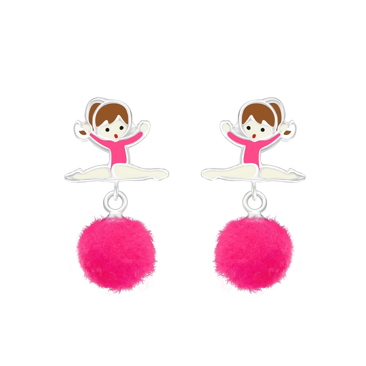 Children's ballerina earrings made of 925 silver