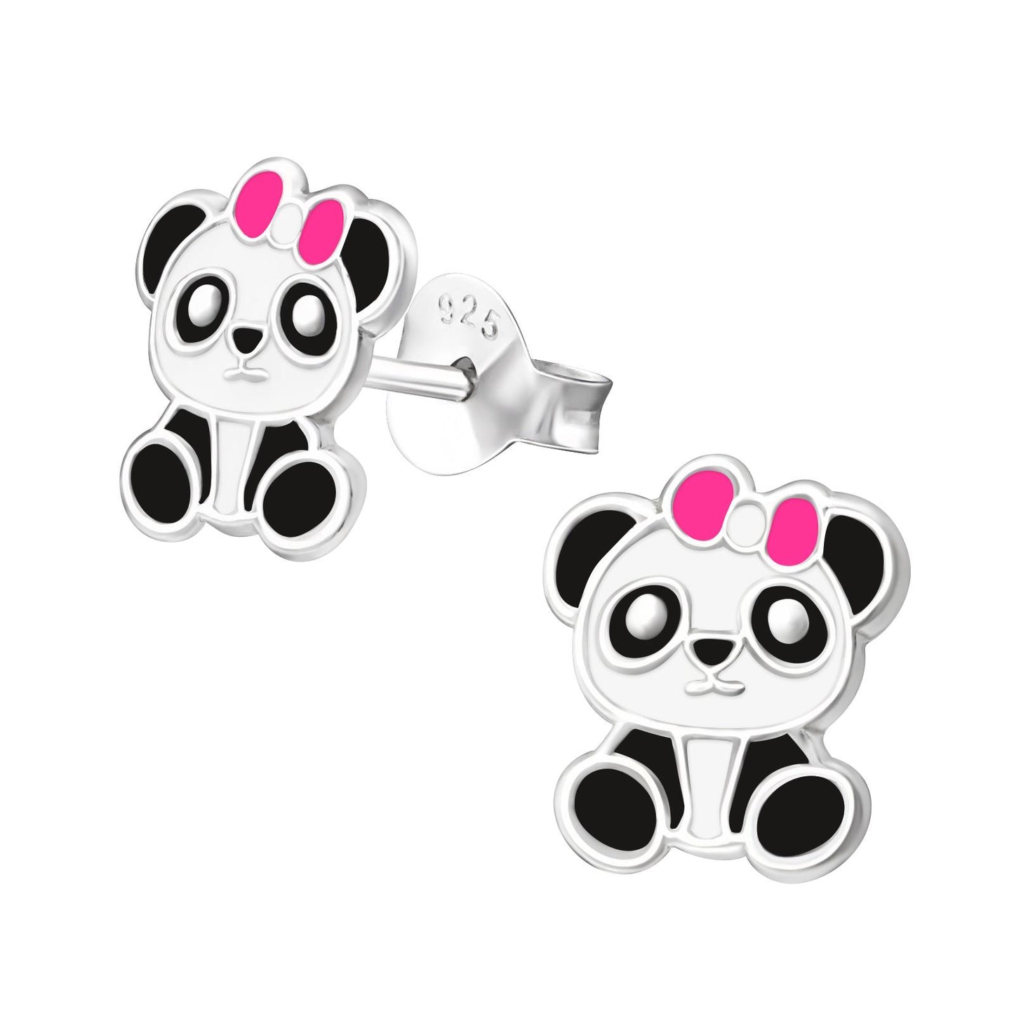 Kinder Ohrringe Panda aus 925 Silber