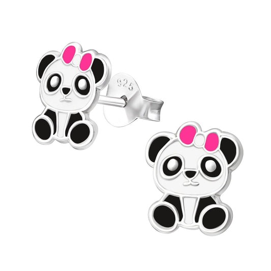 Kinder Ohrringe Panda aus 925 Silber