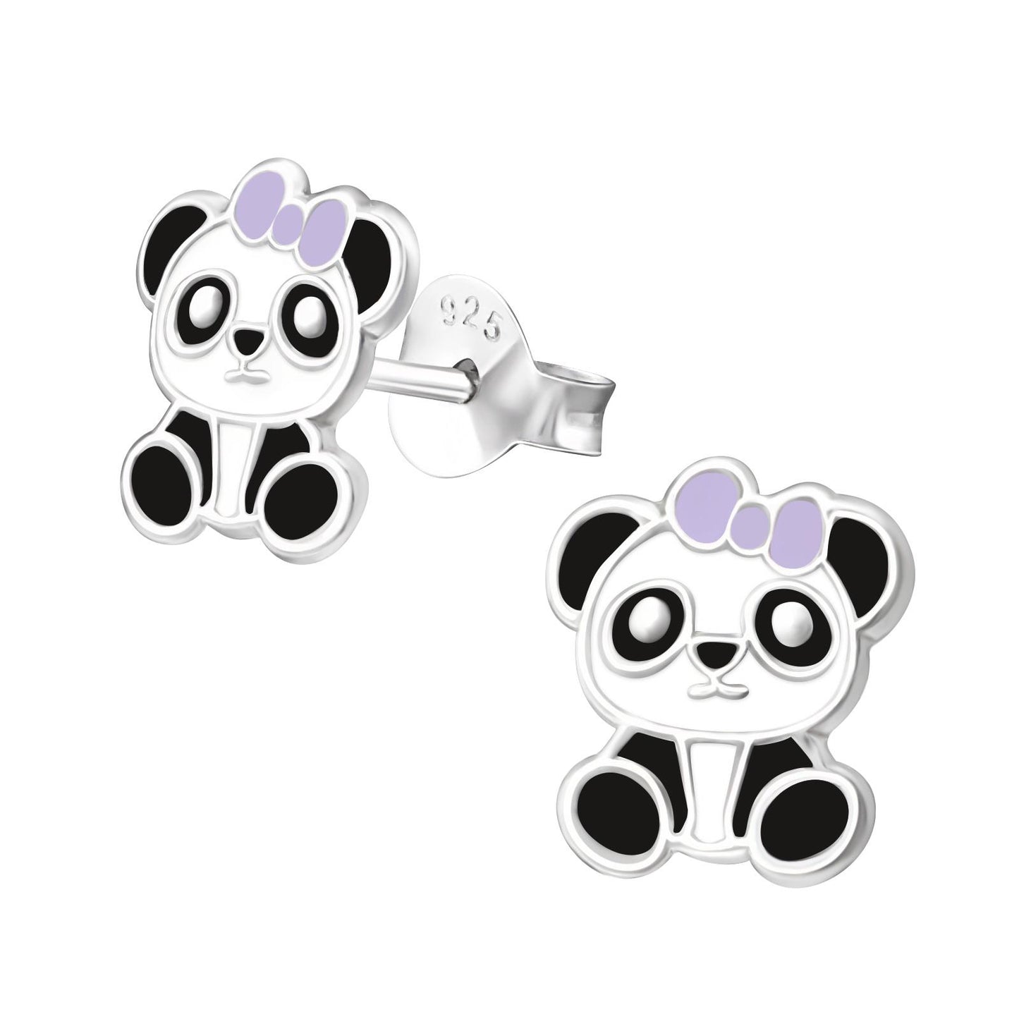 Kinder Ohrringe Panda aus 925 Silber