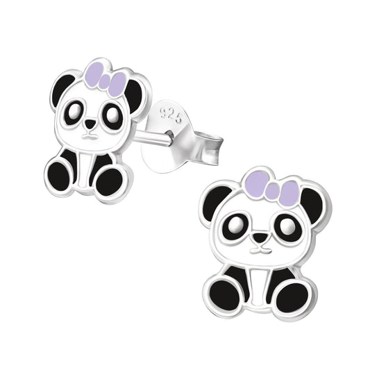 Kinder Ohrringe Panda aus 925 Silber