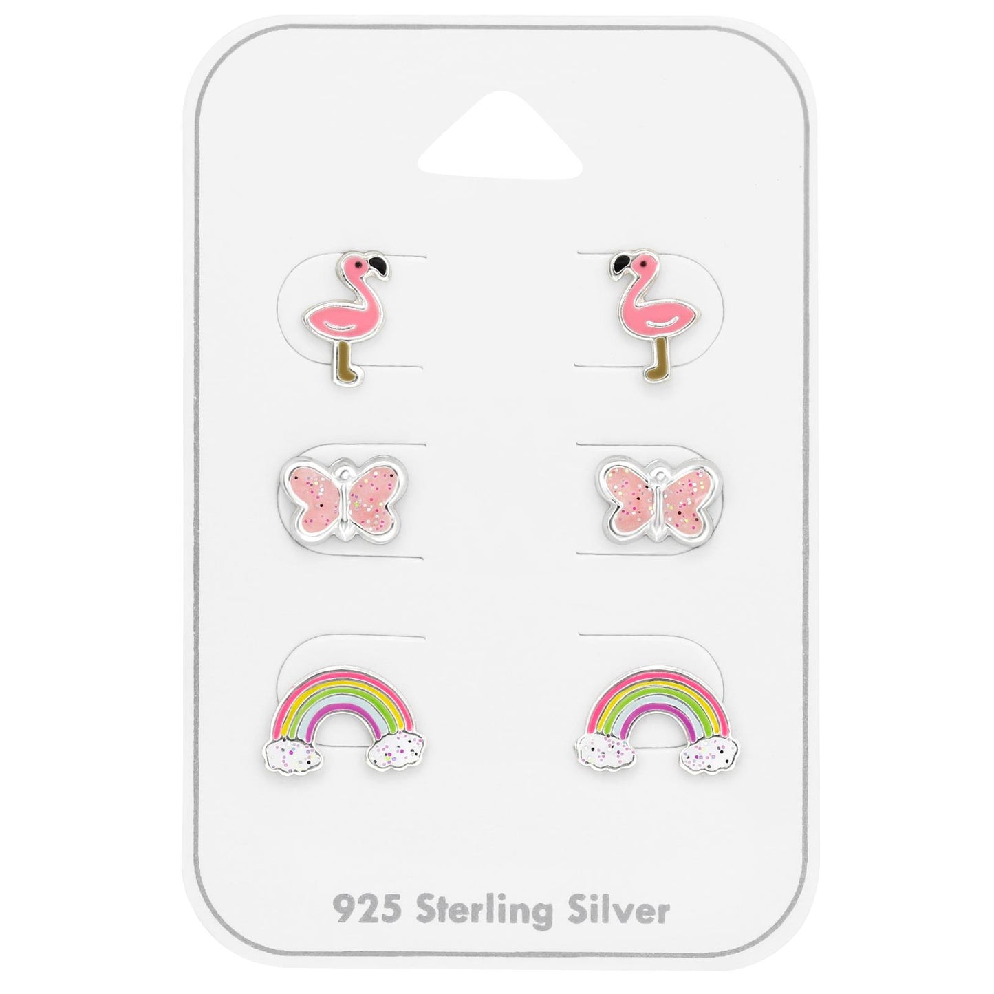 Kinder Schmuckset Flamingo Schmetterling Regenbogen aus 925 Silber
