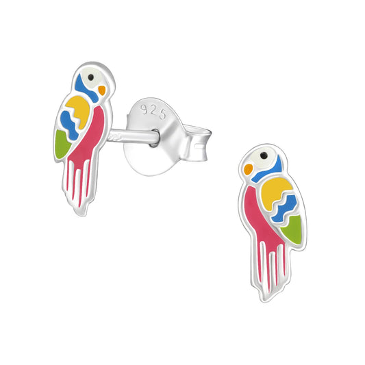 Kinder Ohrringe Papagei aus 925 Silber
