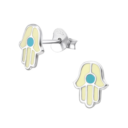 Kinder Ohrringe Hamsa aus 925 Silber