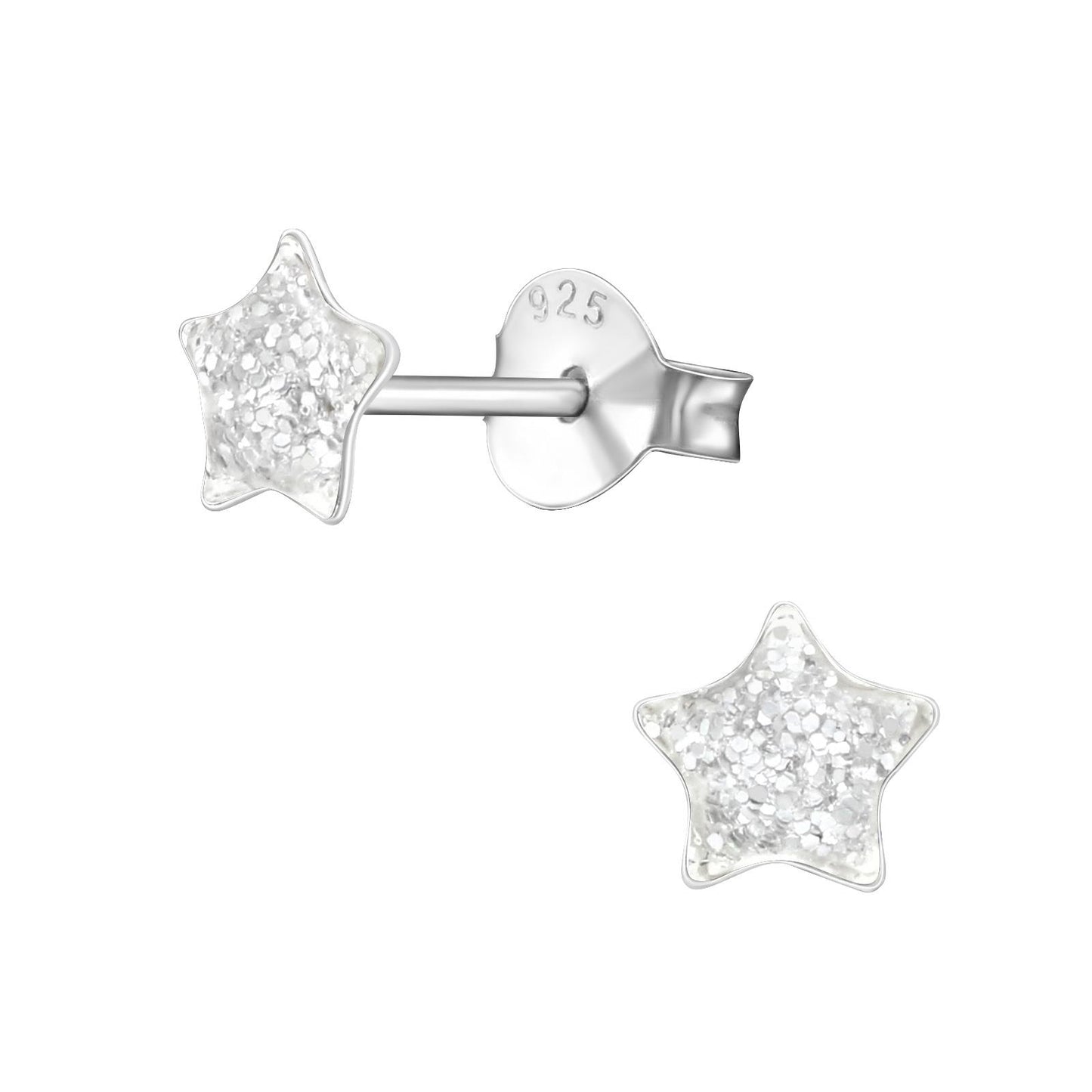Girls' star earrings made of 925 silver