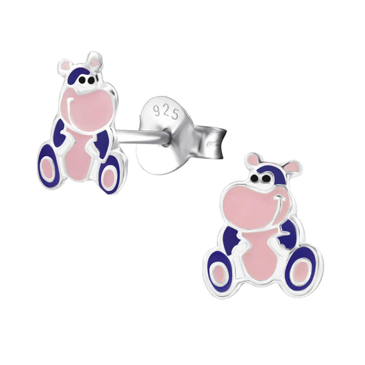Mädchen Ohrringe Nilpferd aus 925 Silber