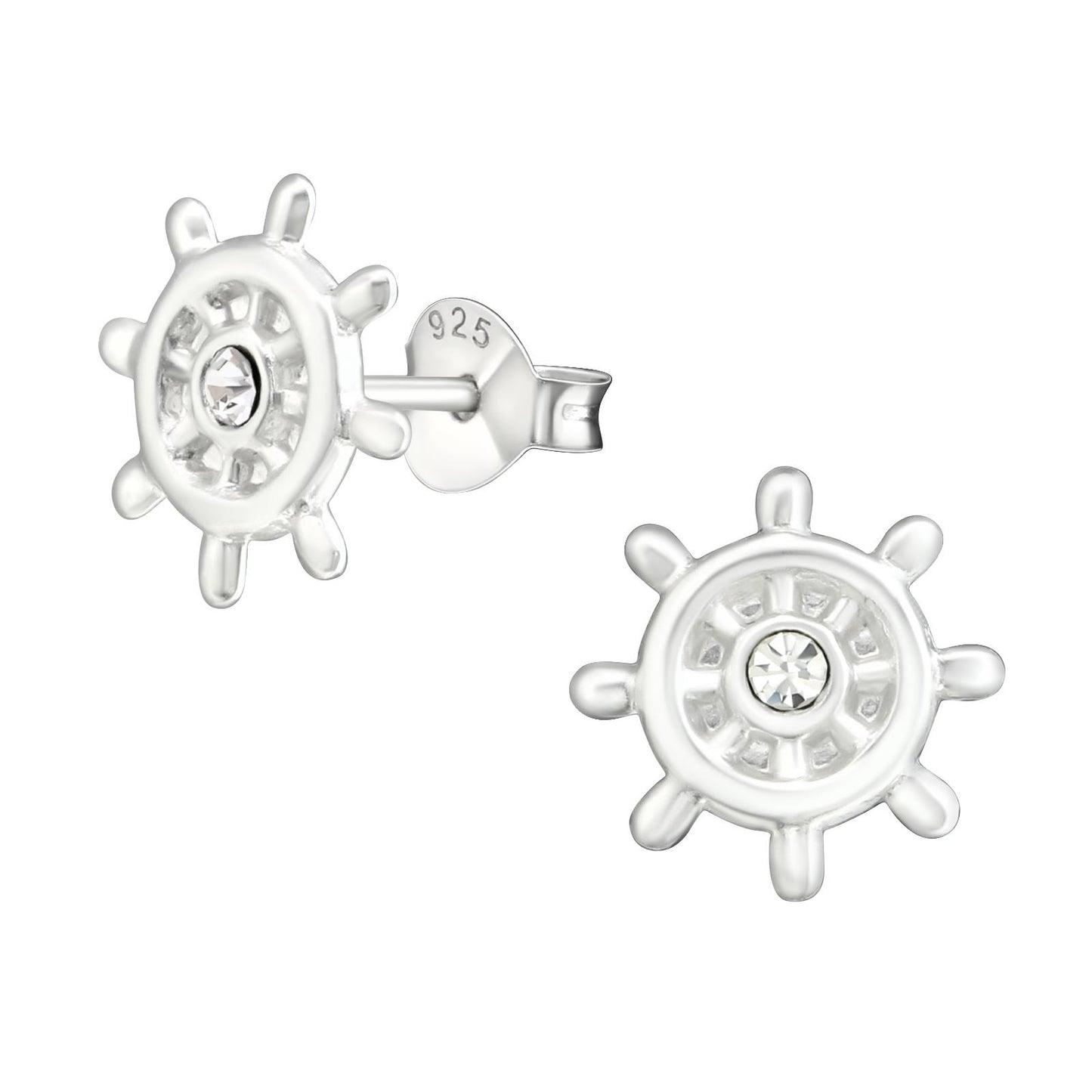 Kinder Ohrringe Schiffsrad aus 925 Silber