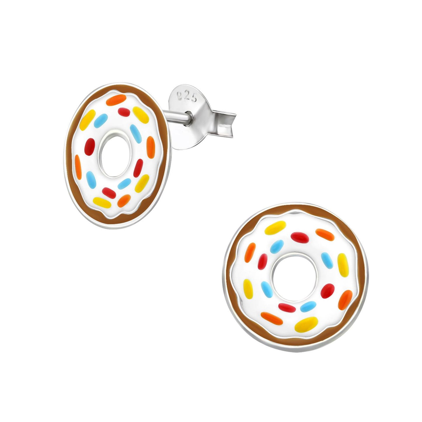 Kinder Ohrringe Donut aus 925 Silber