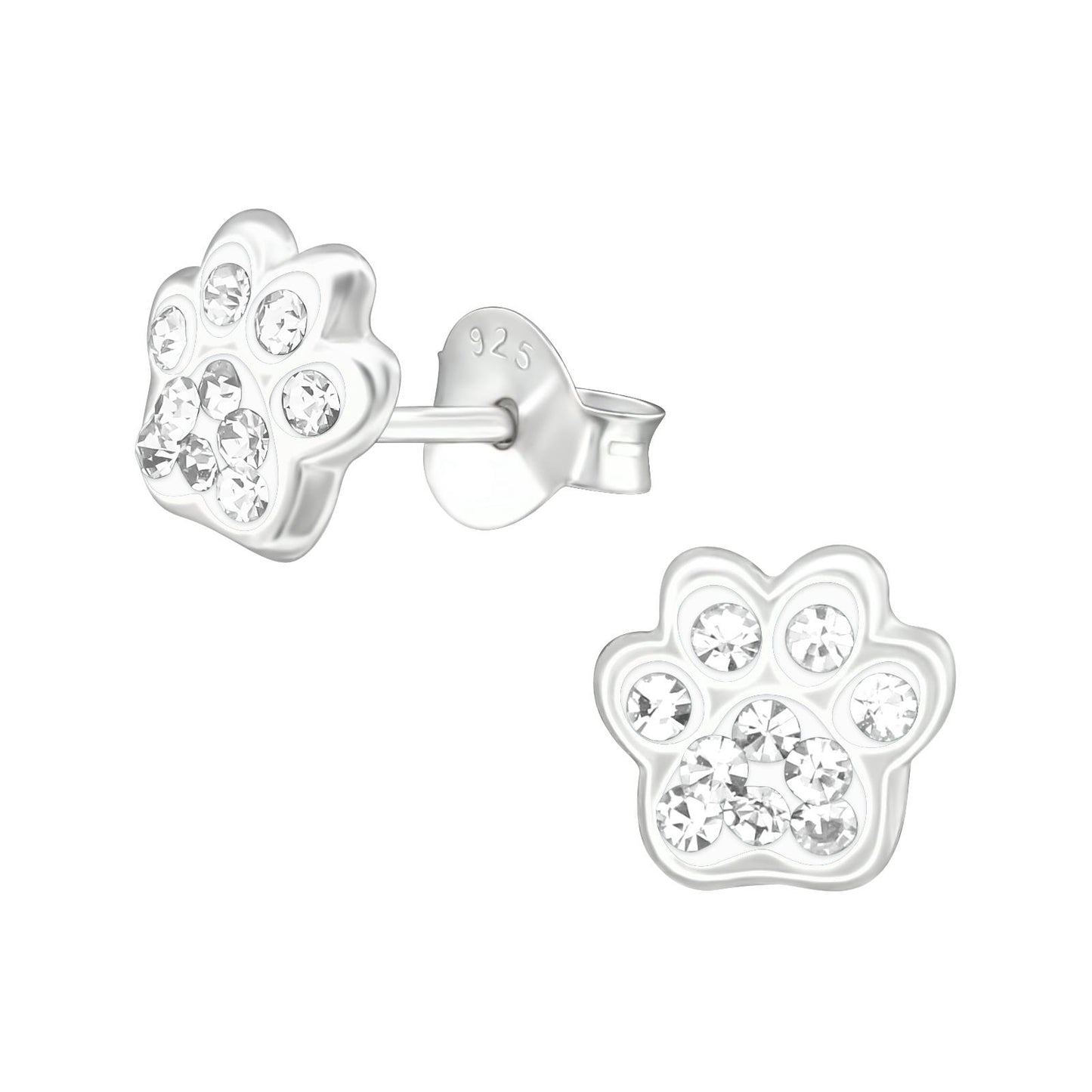 Kinder Ohrringe Pfotenabdruck aus 925 Silber