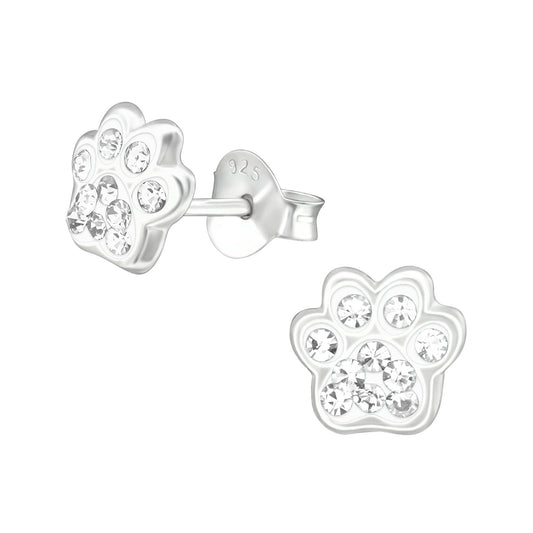 Kinder Ohrringe Pfotenabdruck aus 925 Silber