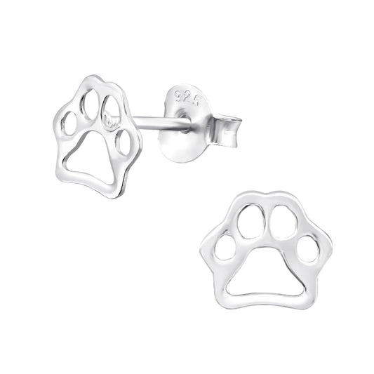 Kinder Ohrringe Pfotenabdruck aus 925 Silber