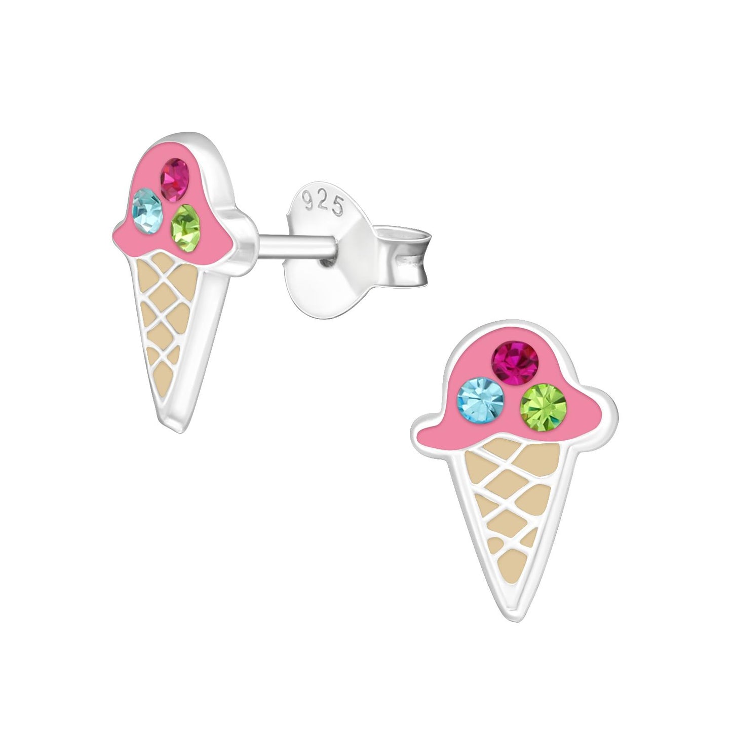 Kinder Ohrringe Eiscreme aus 925 Silber