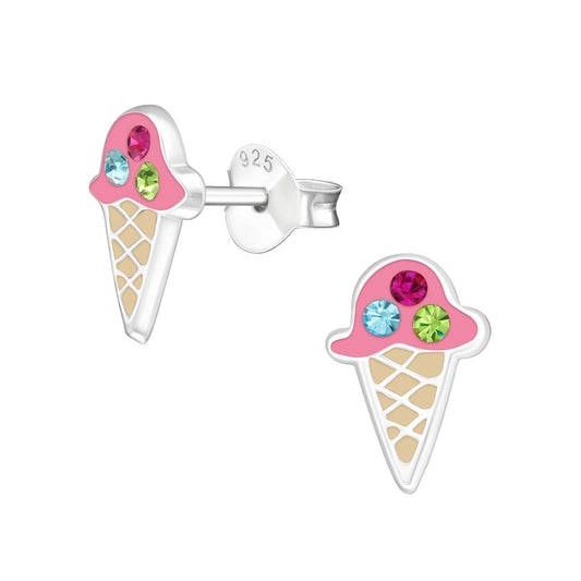 Kinder Ohrringe Eiscreme aus 925 Silber