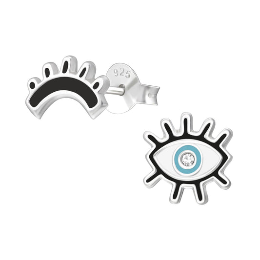 Kinder Ohrringe Evil Eye aus 925 Silber