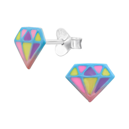 Kinder Ohrringe Diamant aus 925 Silber