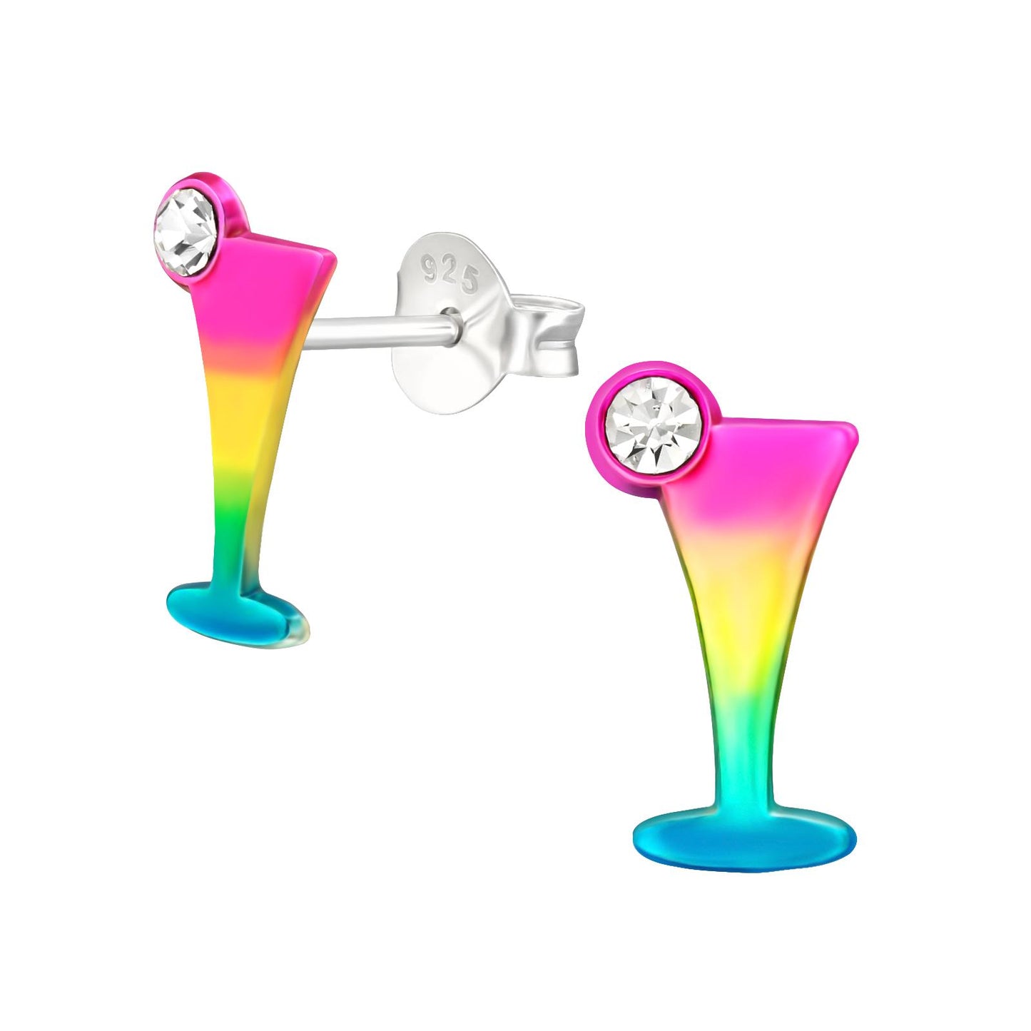 Kinder Ohrringe Cocktail Glas aus 925 Silber