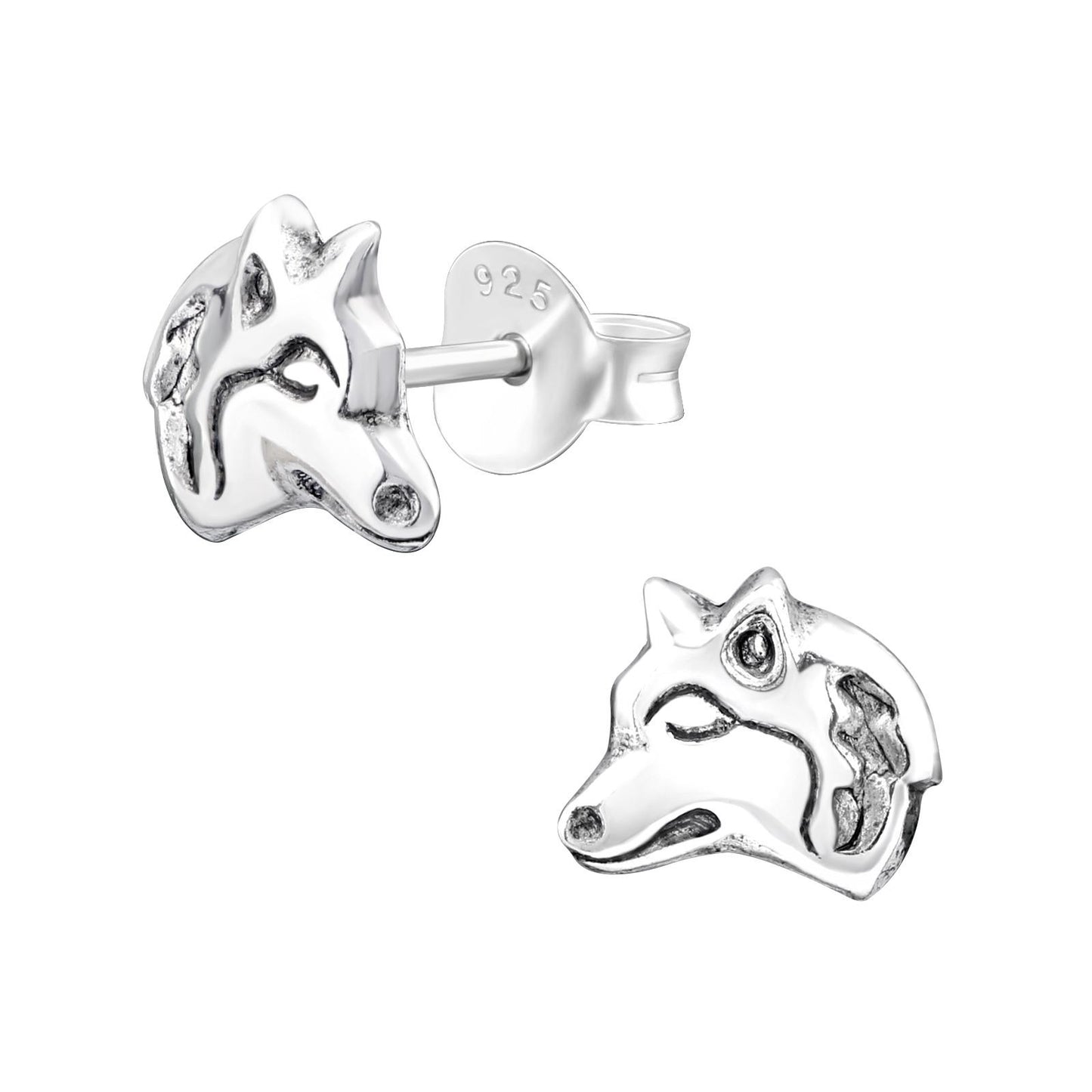 Kinder Ohrringe Wolf aus 925 Silber