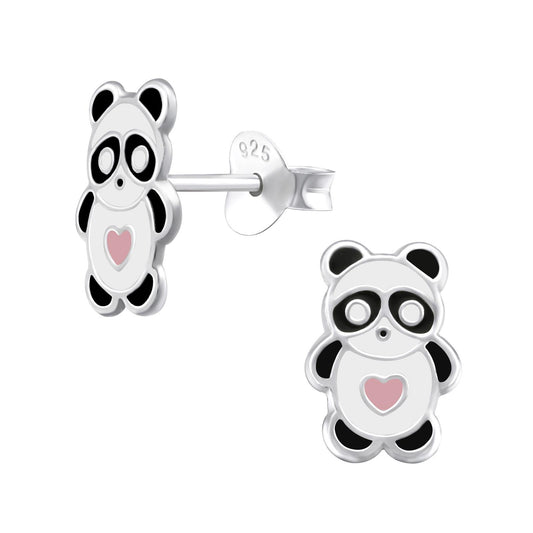 Kinder Ohrringe Panda aus 925 Silber